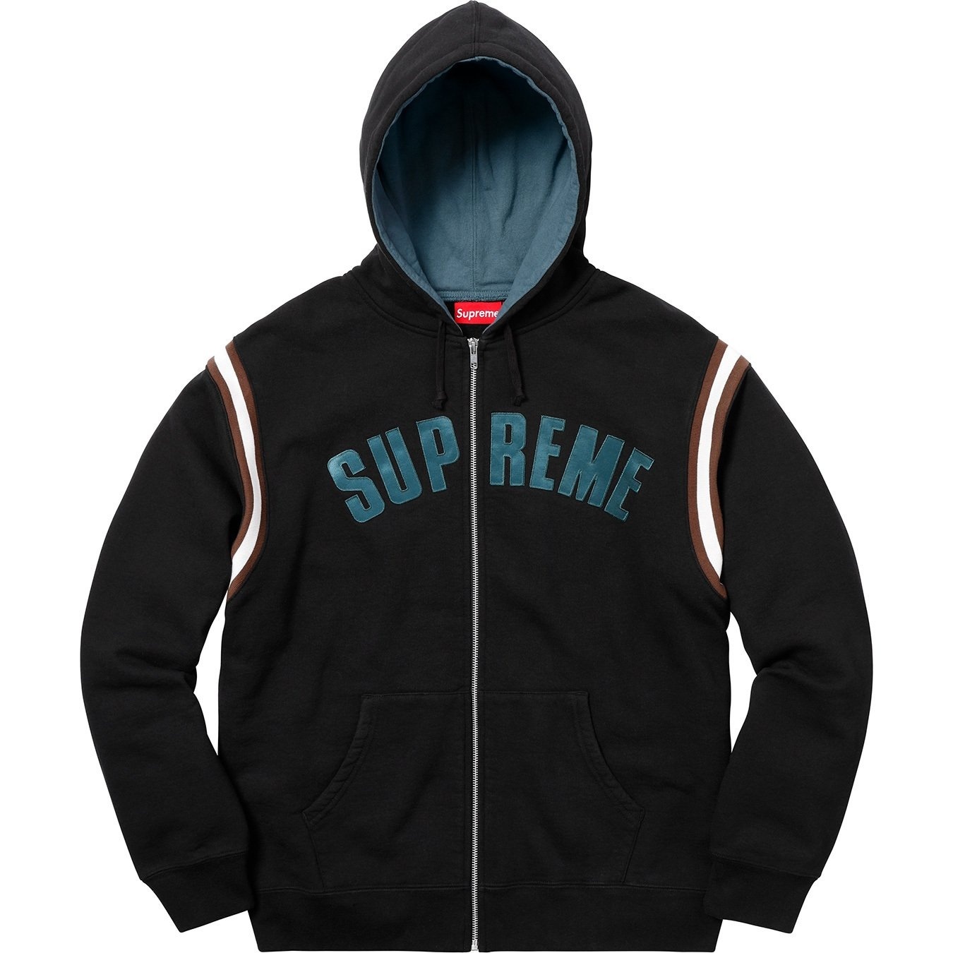 Jet Sleeve Zip Up Hooded Sweatshirt view 5